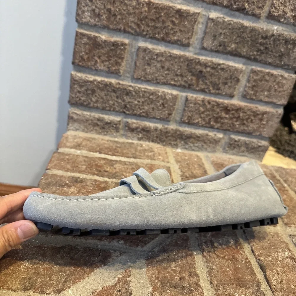 Nordstrom Men's Suede Driving Loafers Light Gray Moccasins Slip On Size 10M #481
